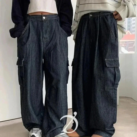 Vintage 80s  Hip-hop Emo Oversized demin jeans. Size Medium - Picture 1 of 6